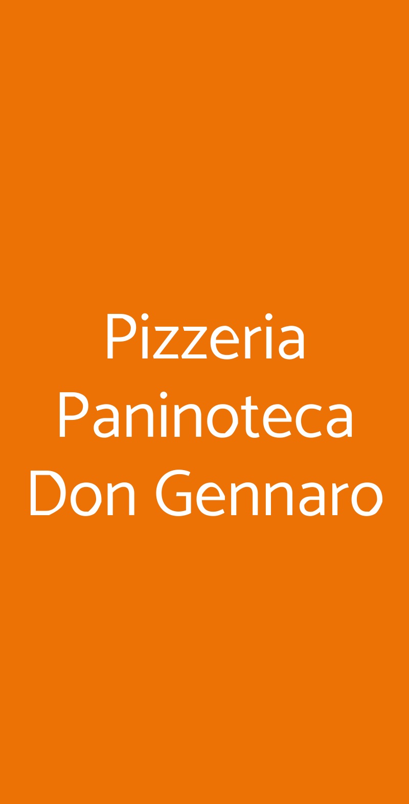 Pizzeria Paninoteca Don Gennaro Milano menù 1 pagina