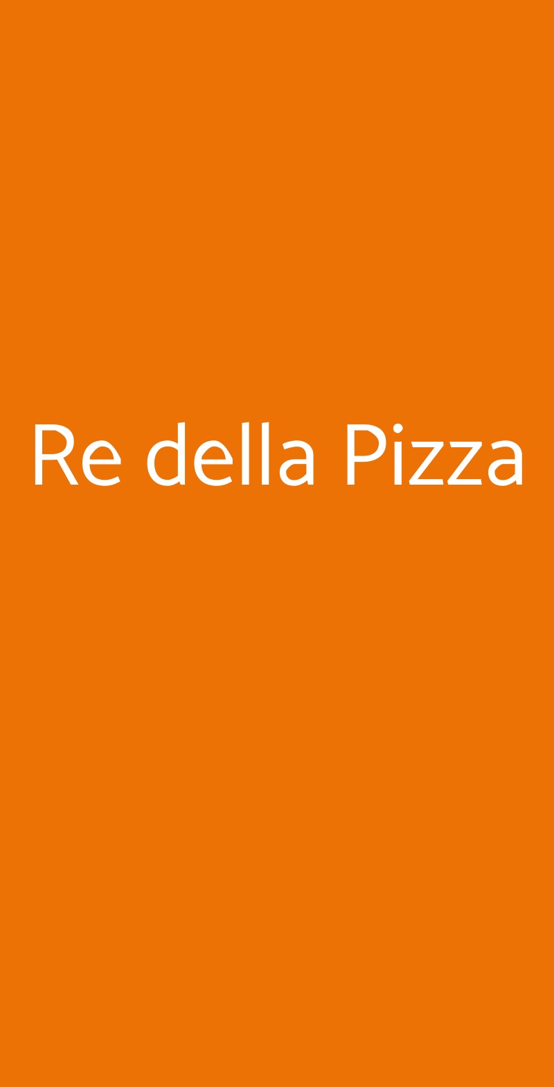 Re della Pizza Roma menù 1 pagina