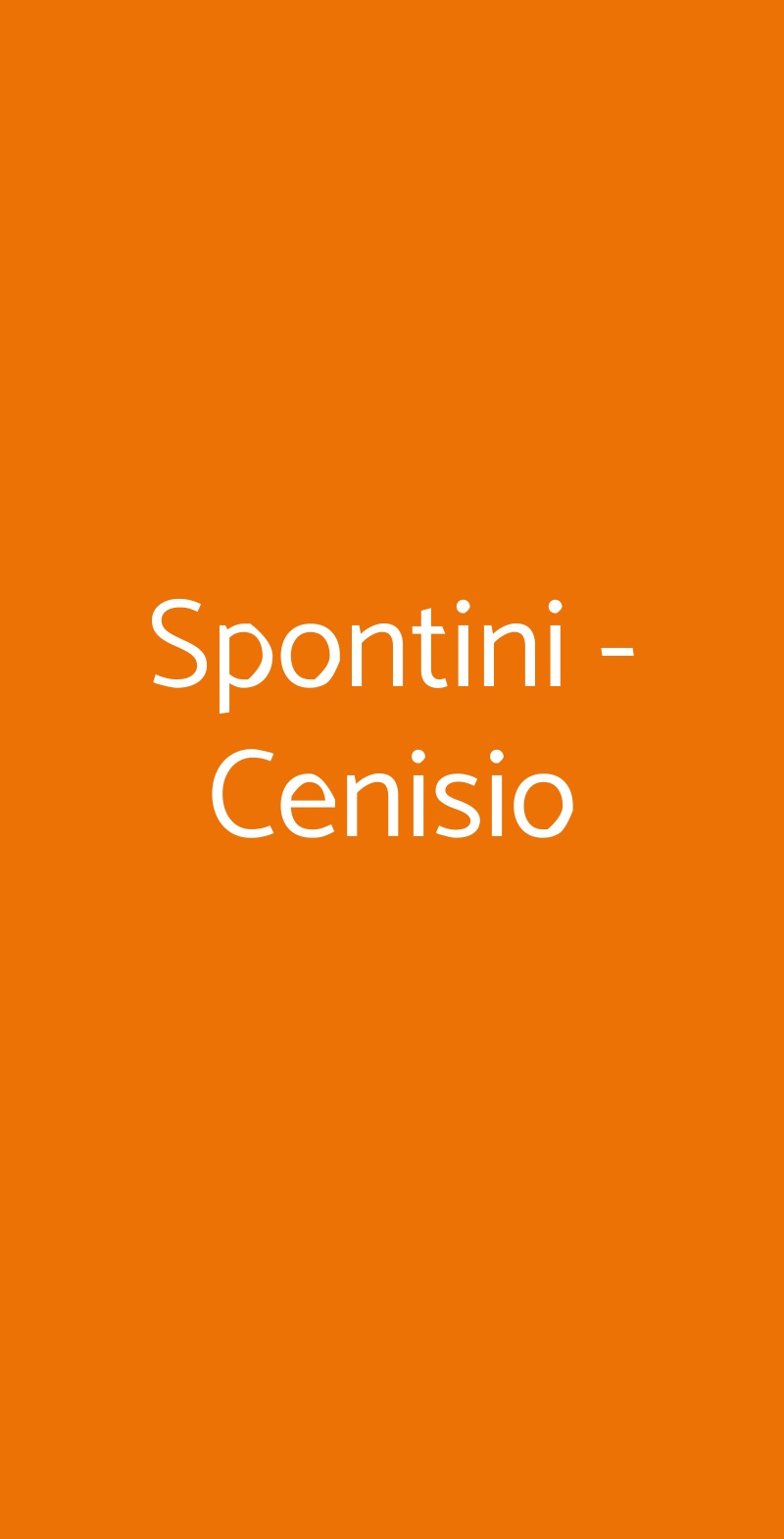 Spontini - Cenisio Milano menù 1 pagina