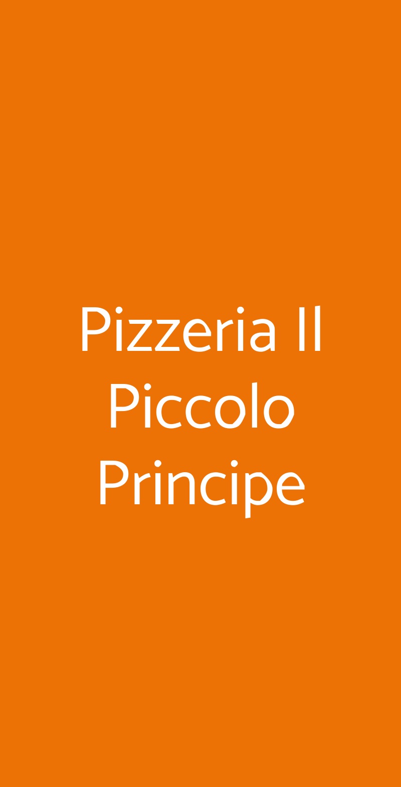 Pizzeria Il Piccolo Principe Milano menù 1 pagina