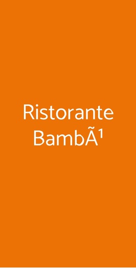 Ristorante BambÃ¹, Castellammare del Golfo