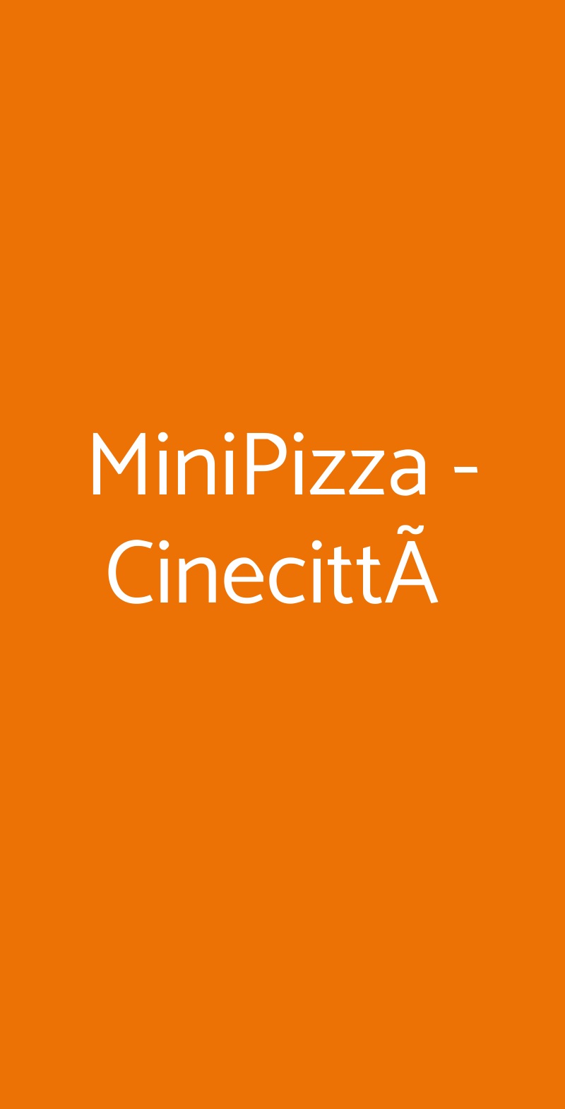 MiniPizza - CinecittÃ  Roma menù 1 pagina