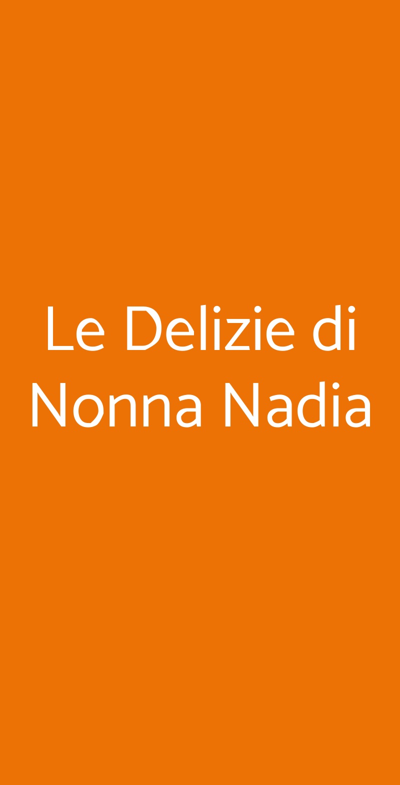 Le Delizie di Nonna Nadia Genova menù 1 pagina