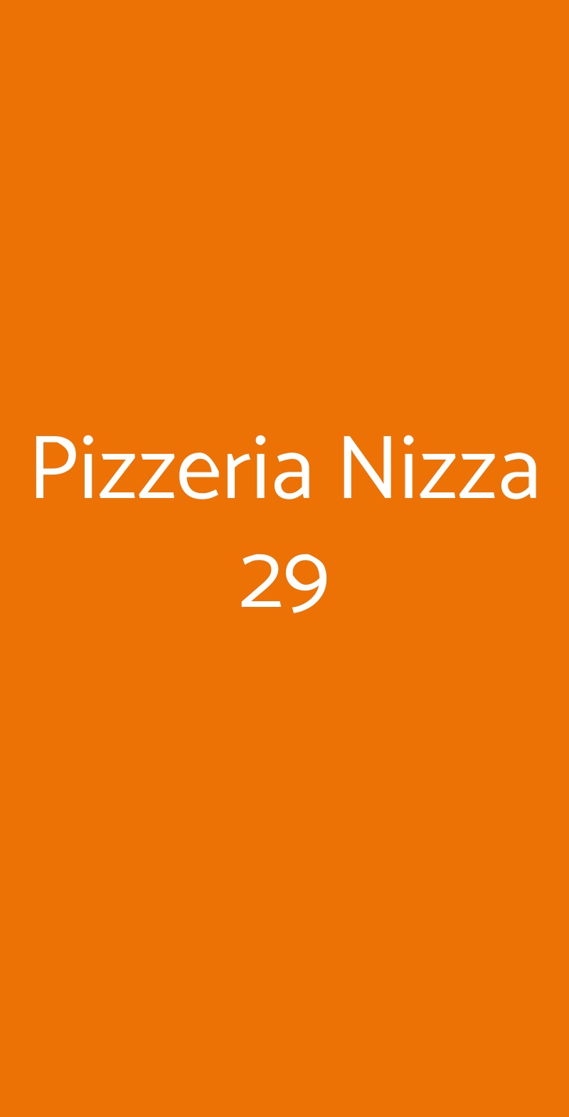 Pizzeria Nizza 29 Torino menù 1 pagina