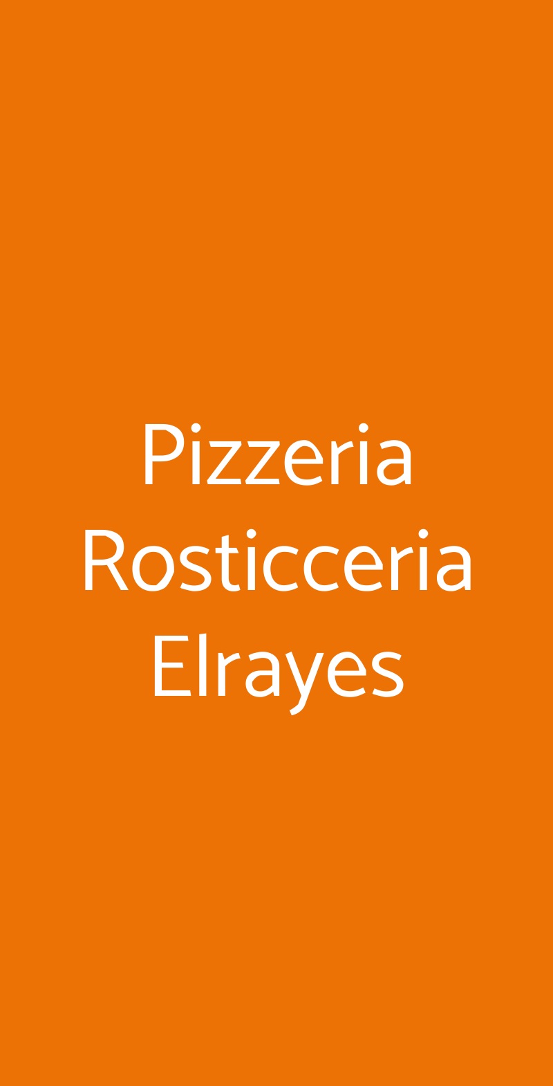 Pizzeria Rosticceria Elrayes Milano menù 1 pagina