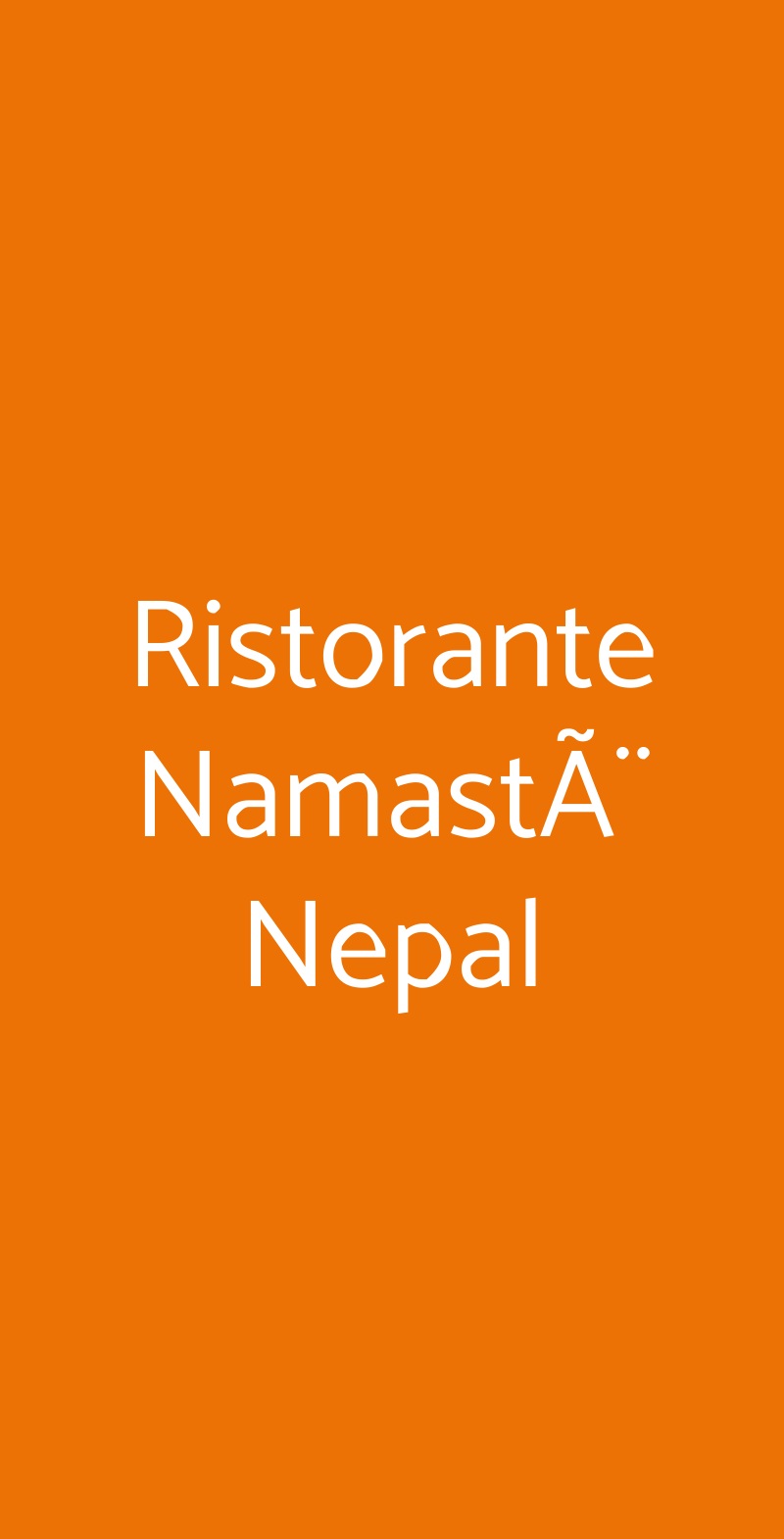 Ristorante NamastÃ¨ Nepal Milano menù 1 pagina
