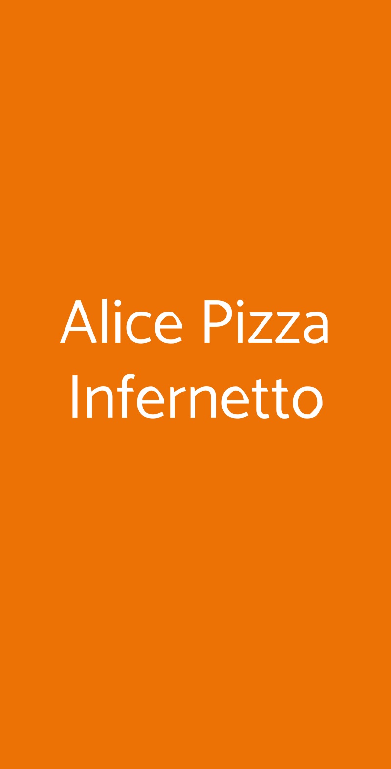 Alice Pizza  Roma menù 1 pagina