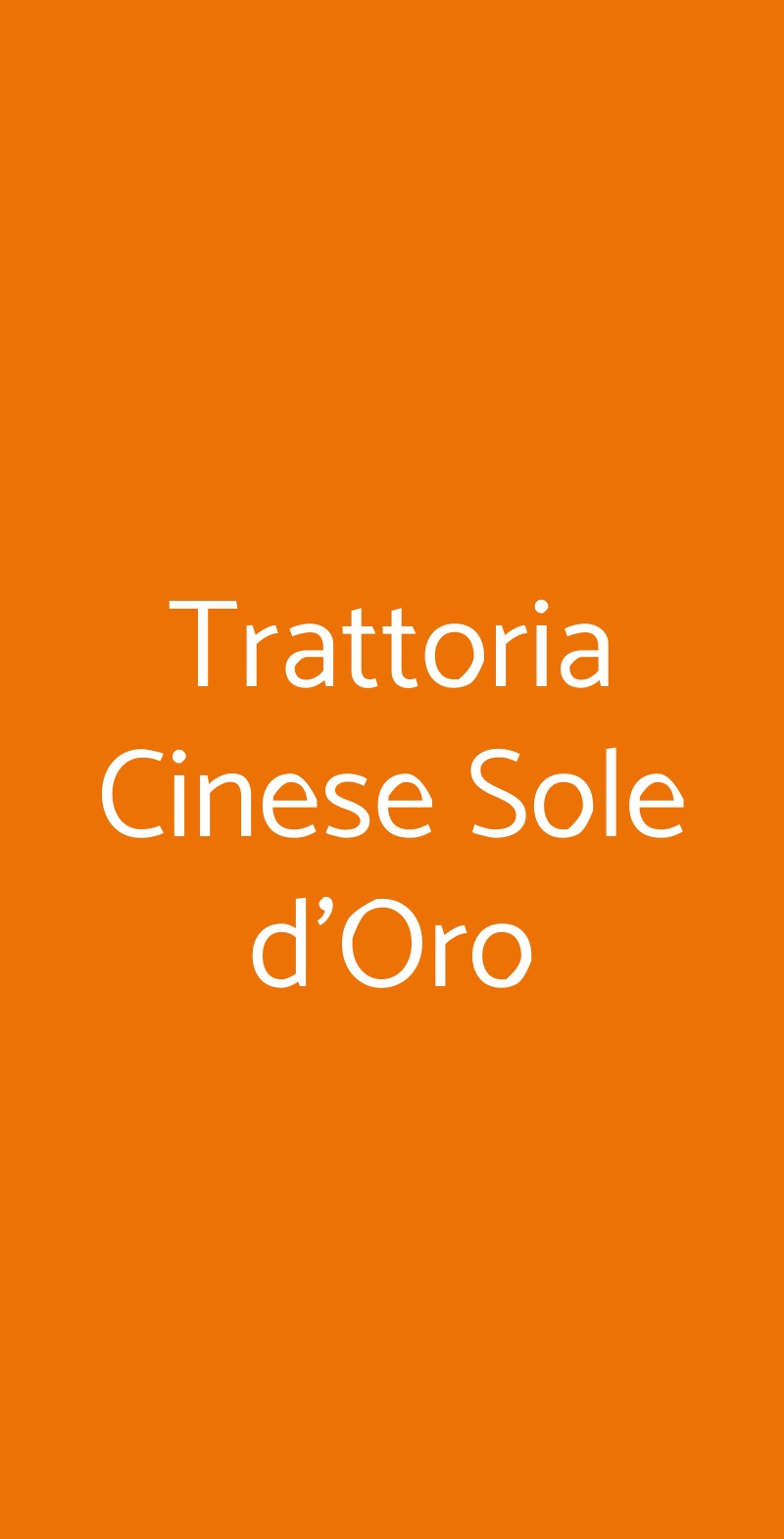 Trattoria Cinese Sole d'Oro Milano menù 1 pagina