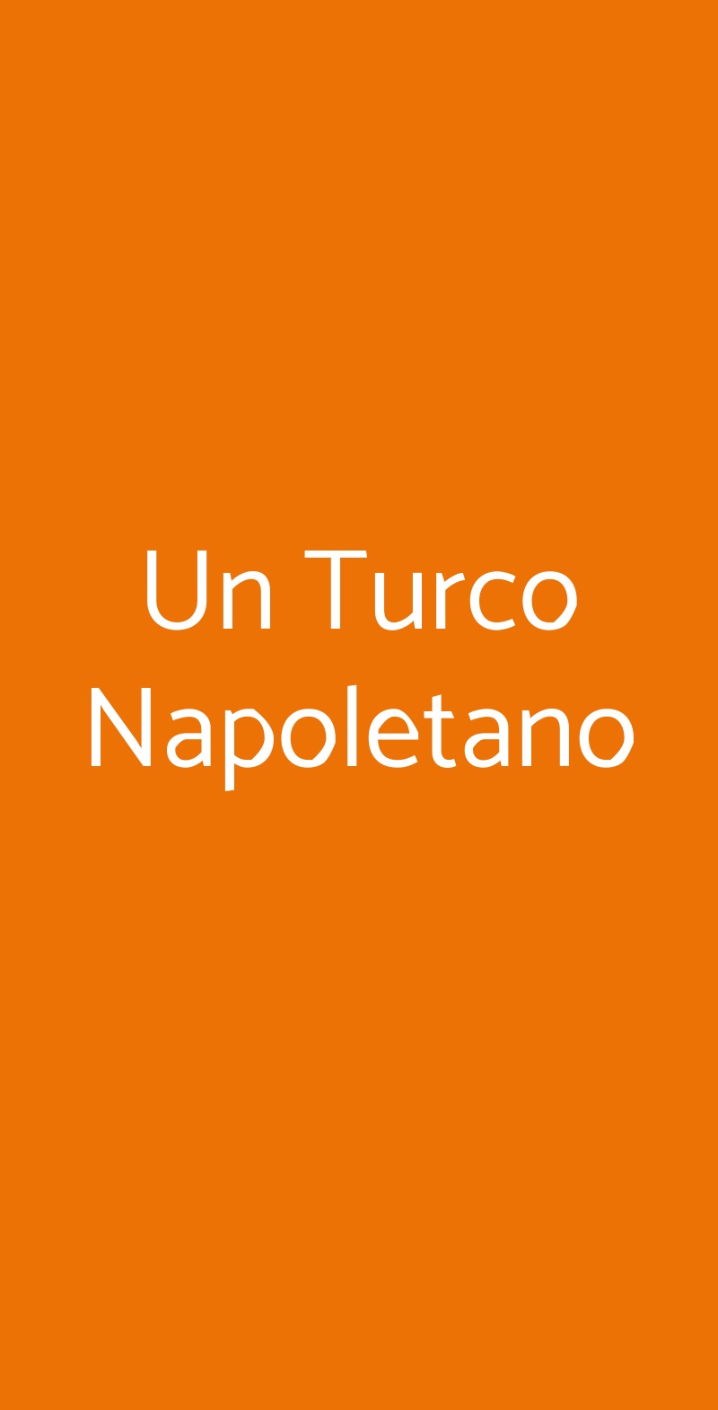 Un Turco Napoletano Napoli menù 1 pagina