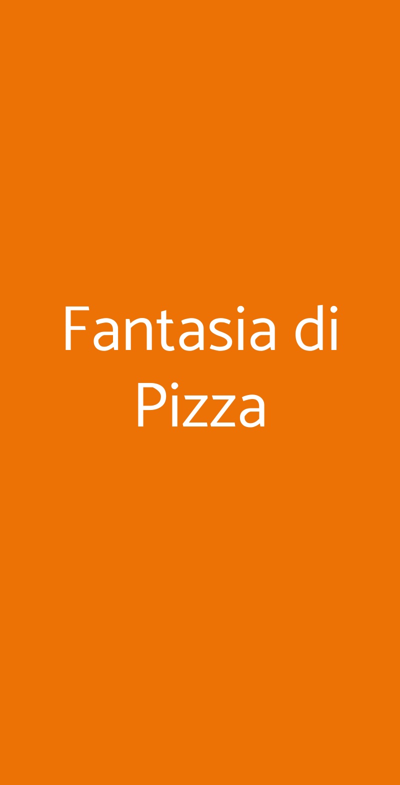Fantasia di Pizza Roma menù 1 pagina