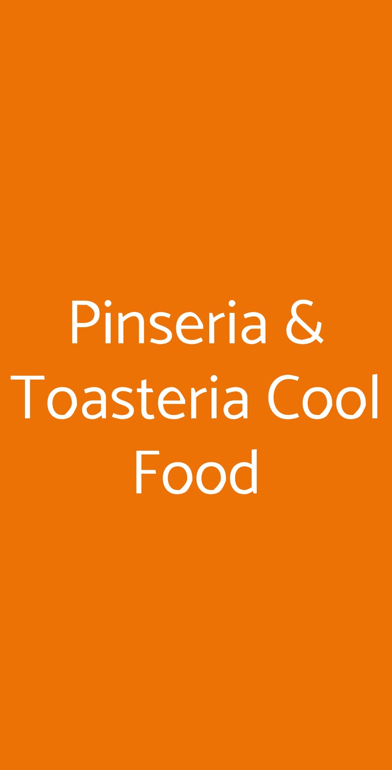 Pinseria & Toasteria Cool Food Catania menù 1 pagina