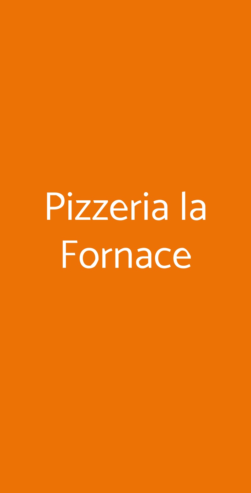 Pizzeria la Fornace Pisa menù 1 pagina