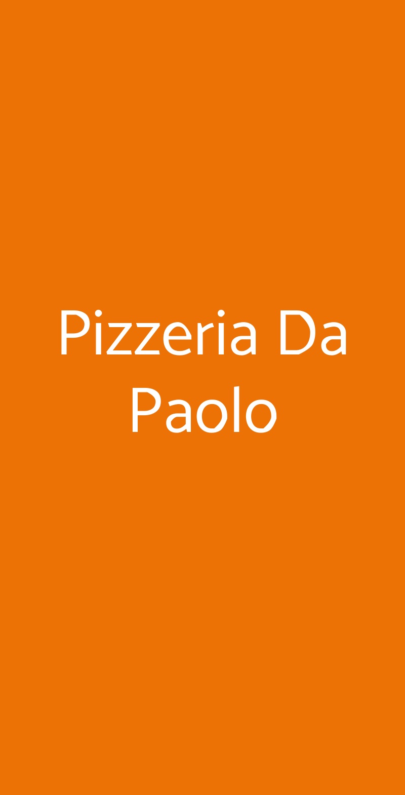 Pizzeria Da Paolo Modugno menù 1 pagina