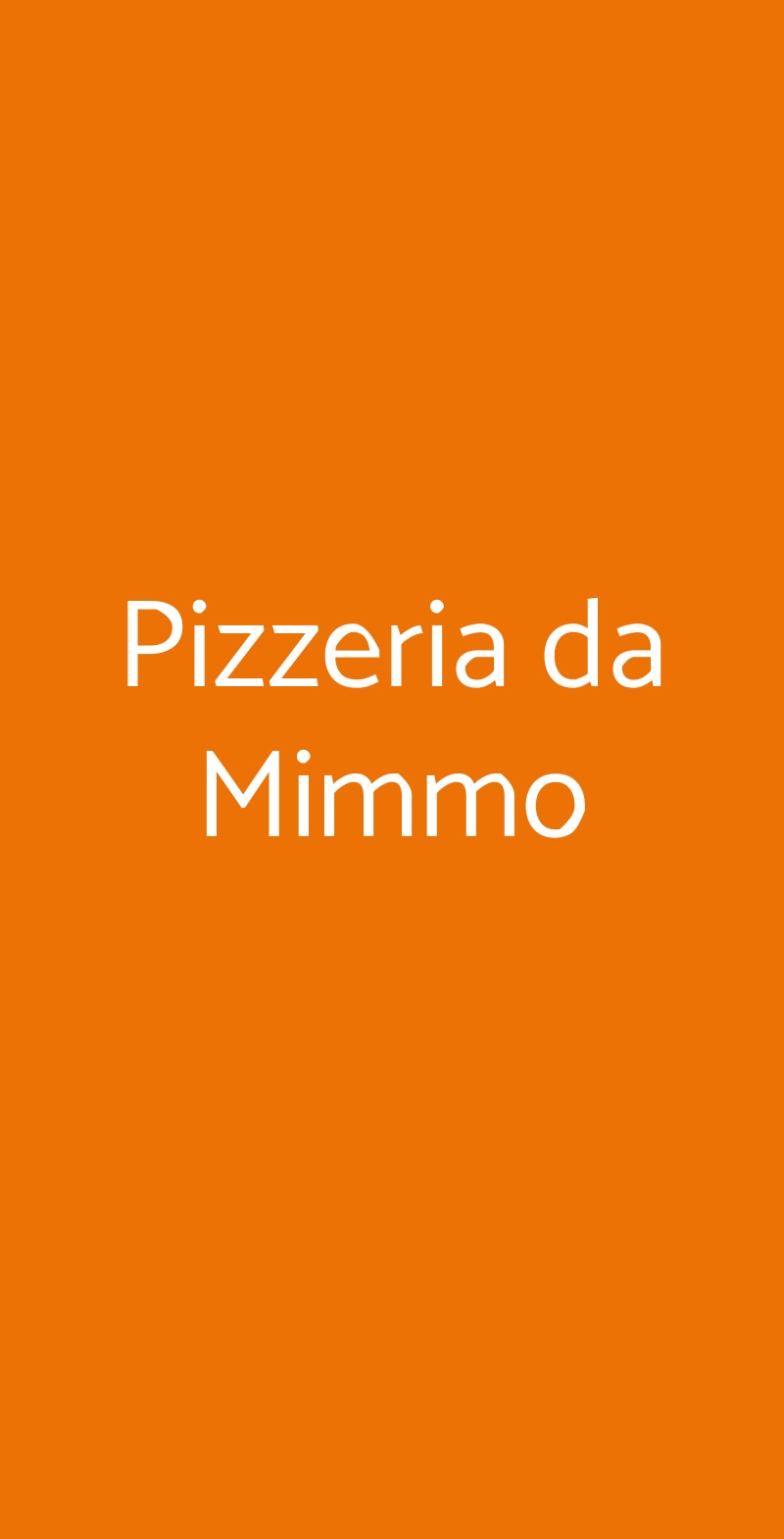 Pizzeria da Mimmo Milano menù 1 pagina