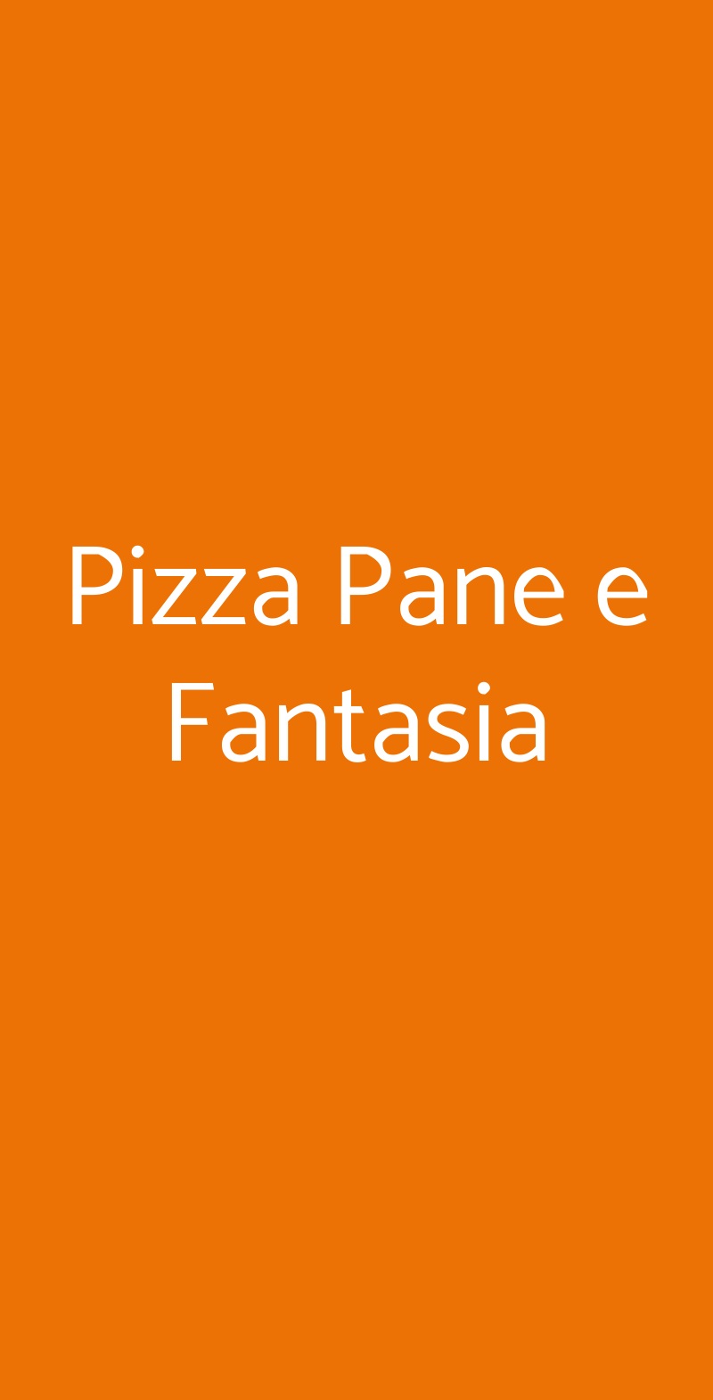 Pizza Pane e Fantasia Roma menù 1 pagina