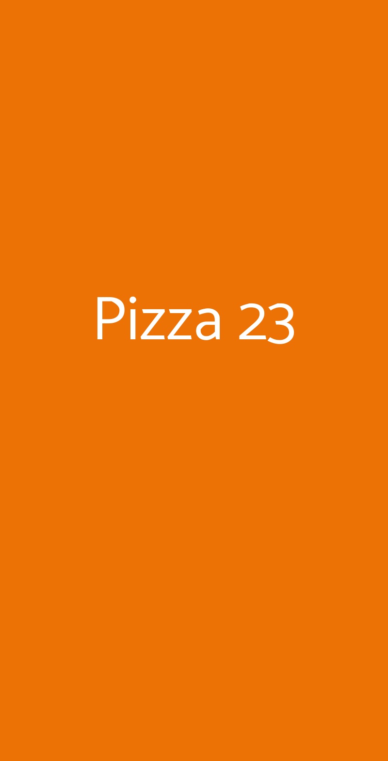 Pizza 23 Roma menù 1 pagina