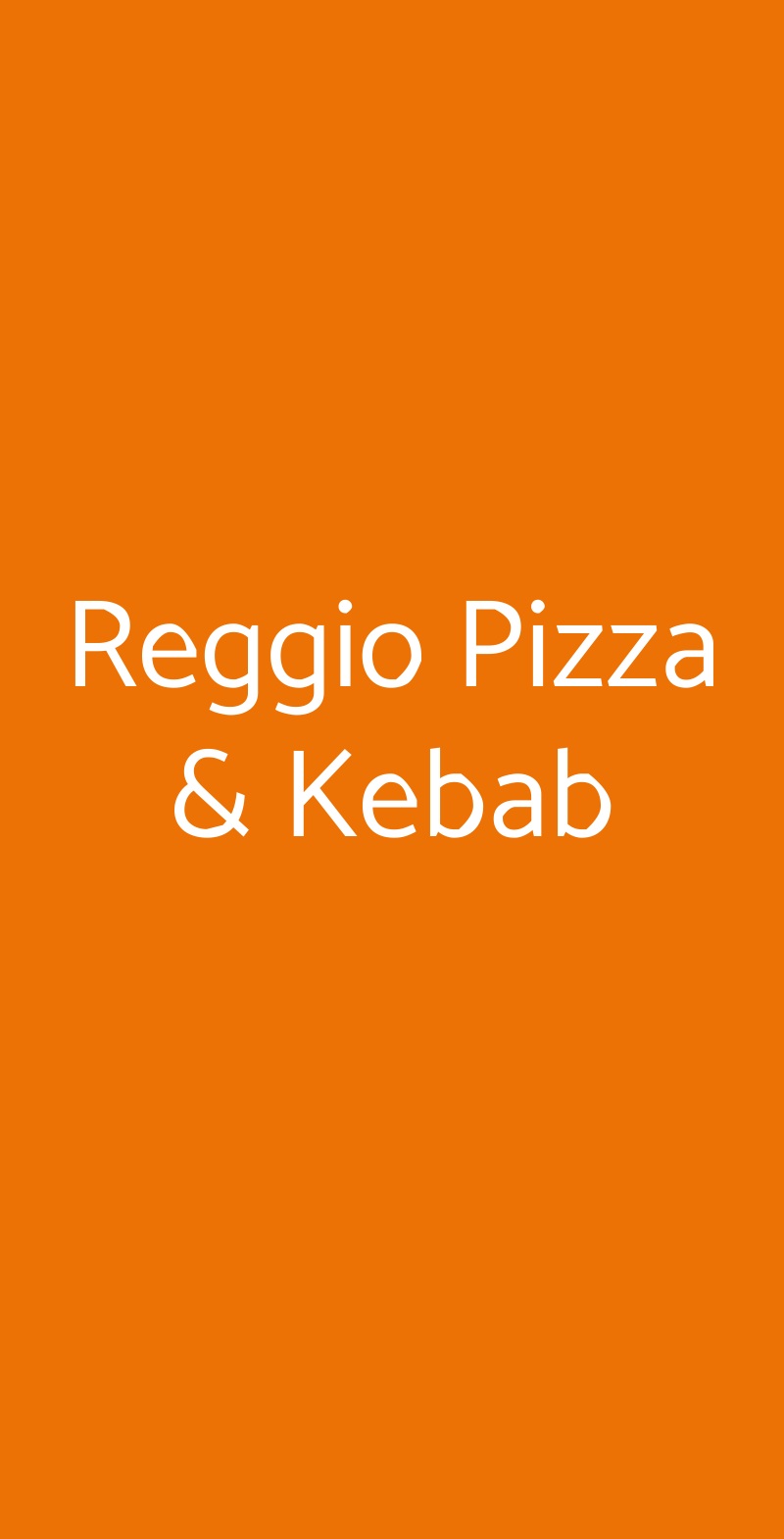 Reggio Pizza & Kebab Reggio Emilia menù 1 pagina