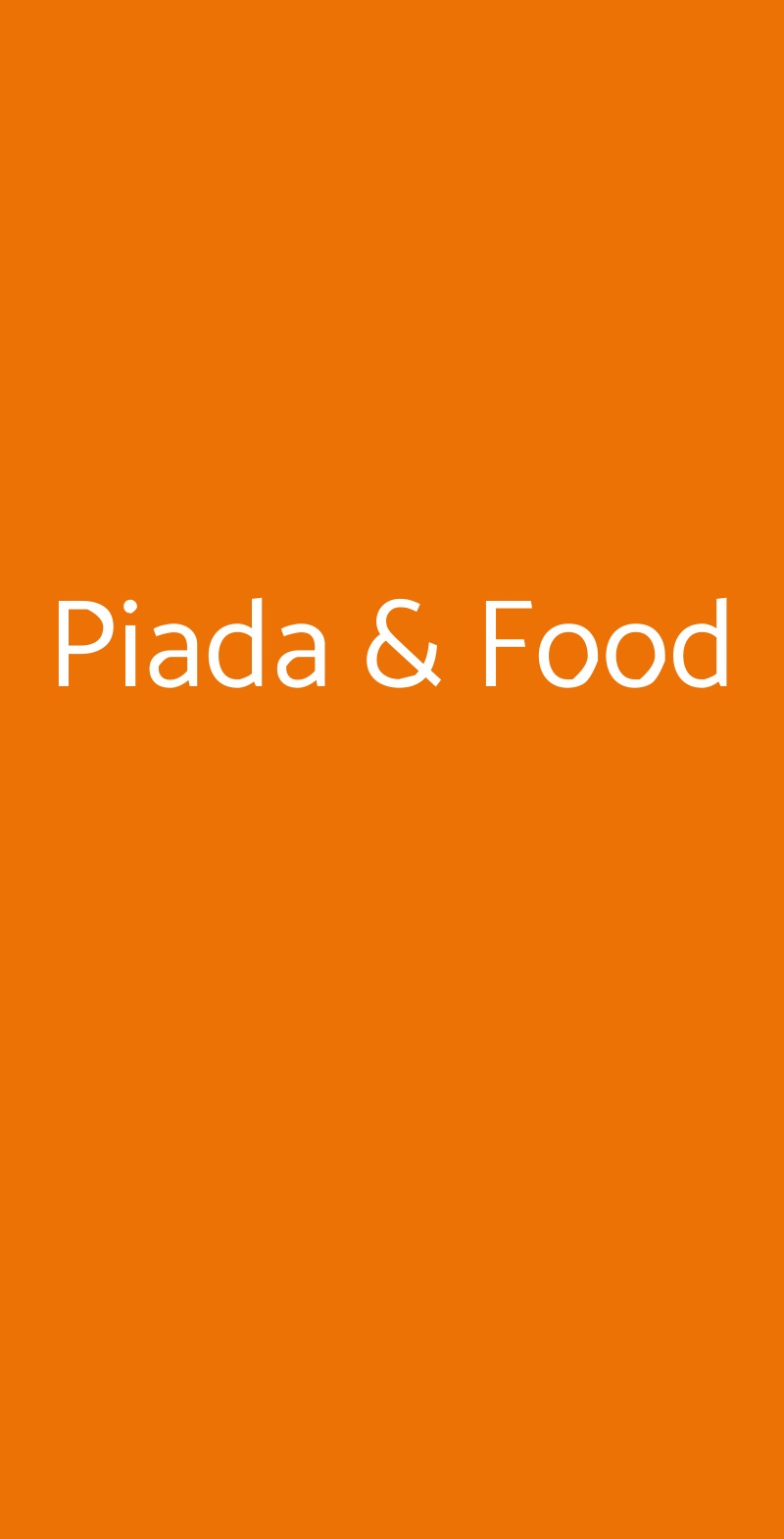 Piada & Food Roma menù 1 pagina