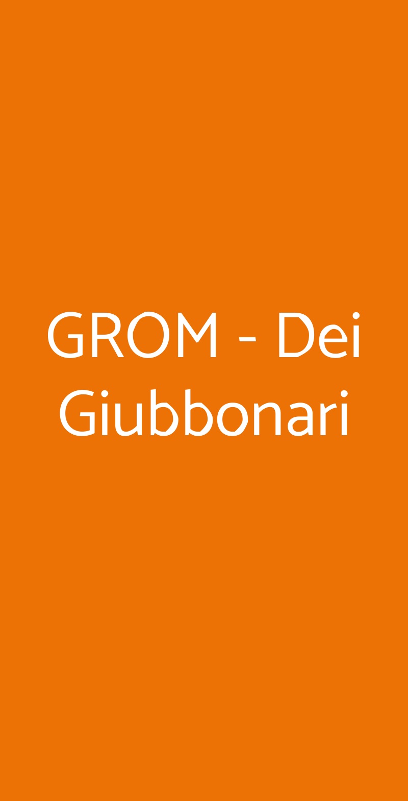 GROM - Dei Giubbonari Roma menù 1 pagina