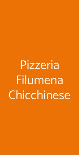 Pizzeria Filumena Chicchinese, Napoli