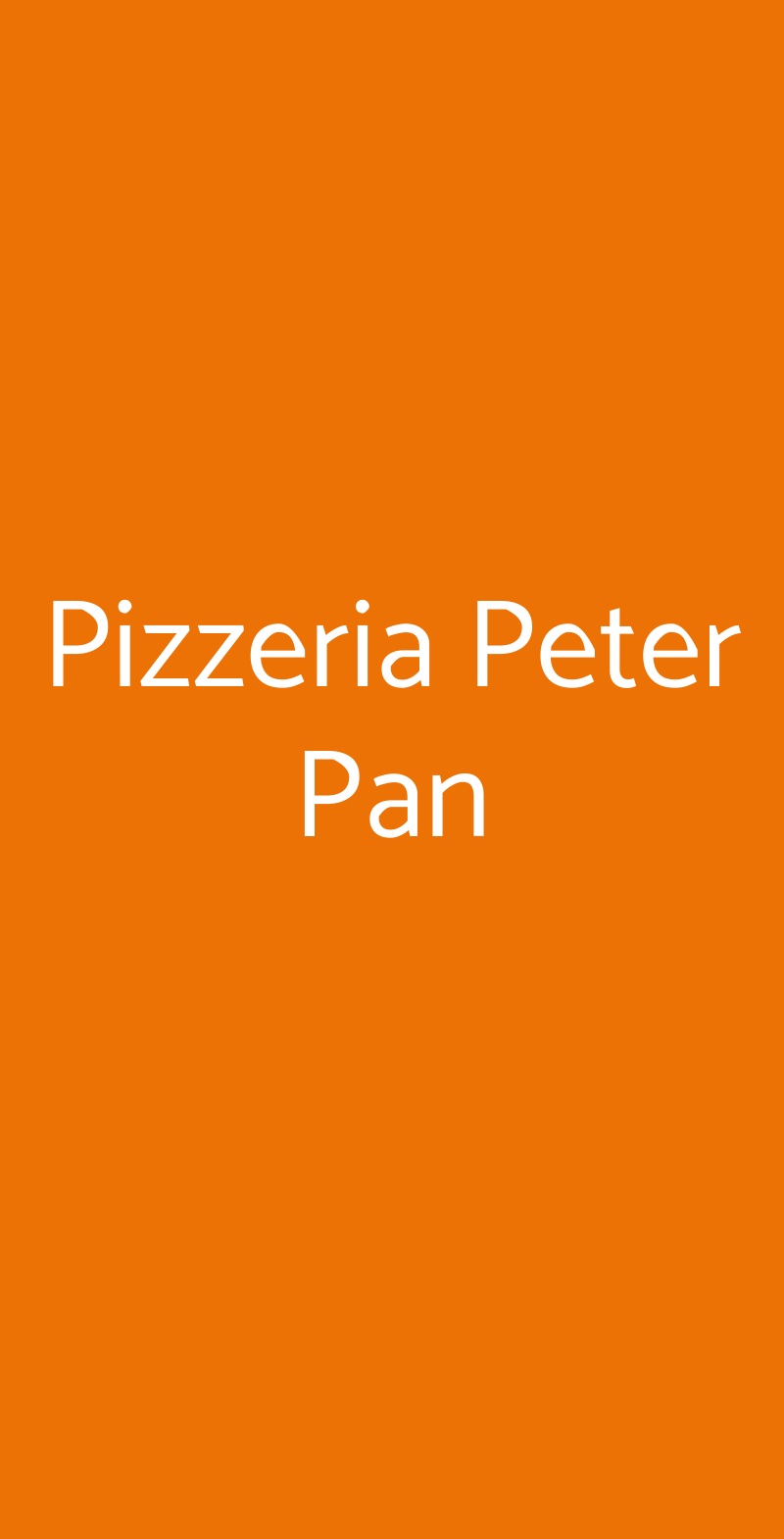 Pizzeria Peter Pan Milano menù 1 pagina