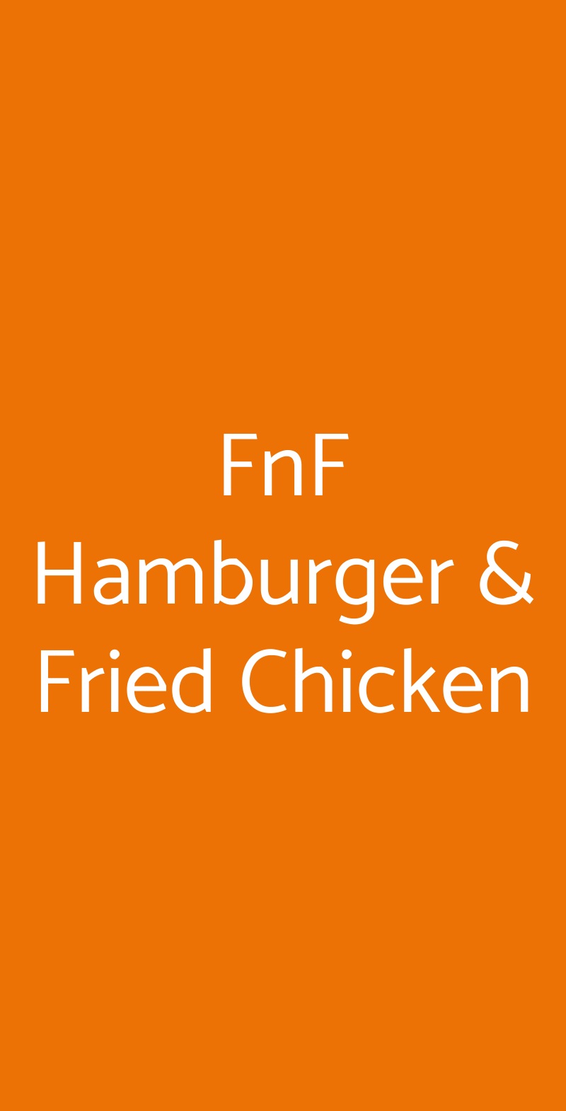 FnF Hamburger & Fried Chicken Milano menù 1 pagina