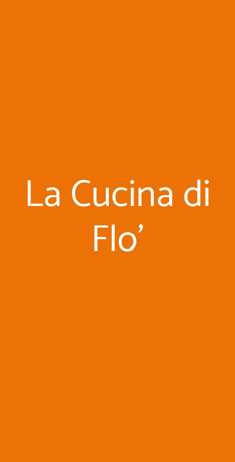La Cucina di Flo' Roma menù 1 pagina
