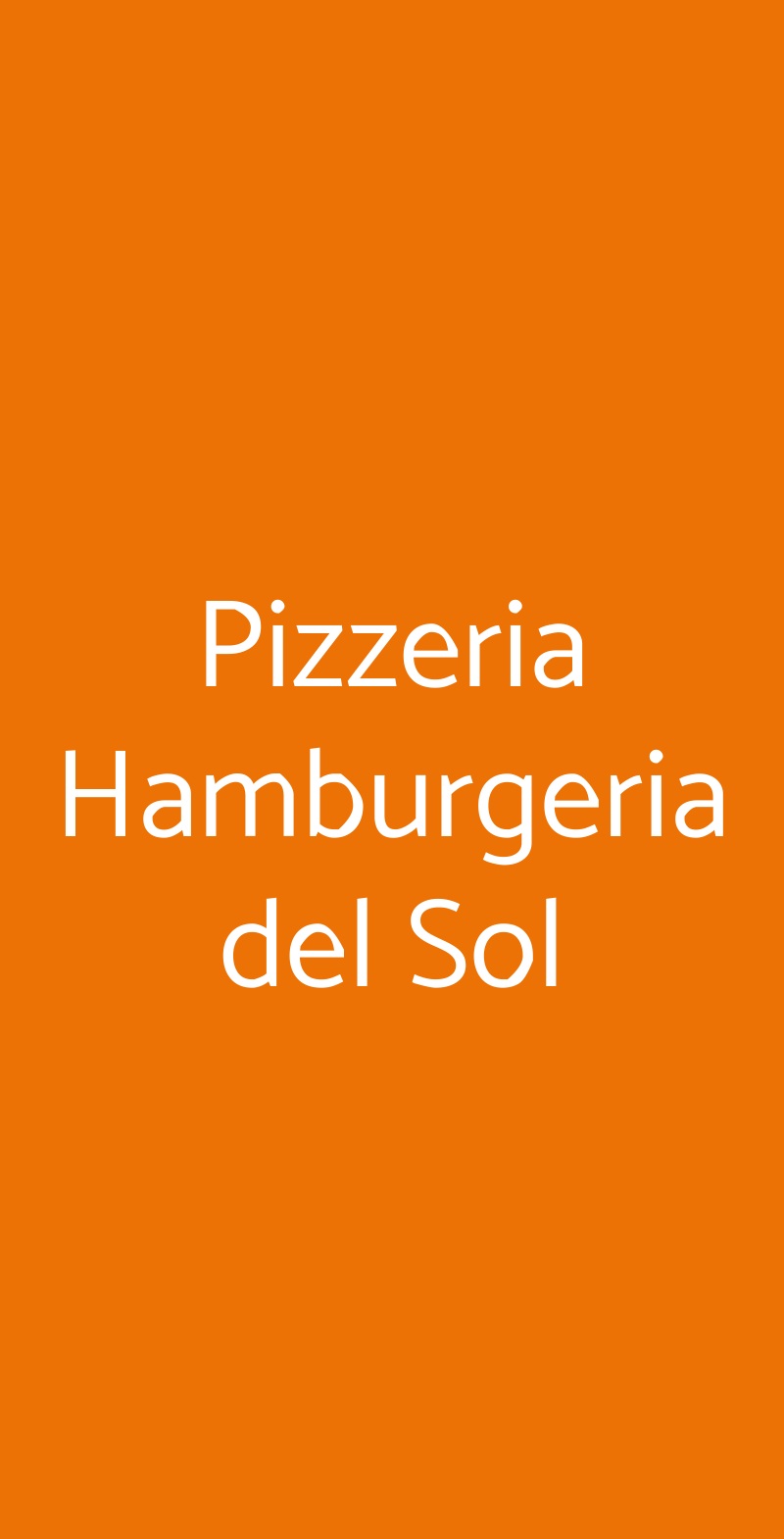 Pizzeria Hamburgeria del Sol Milano menù 1 pagina