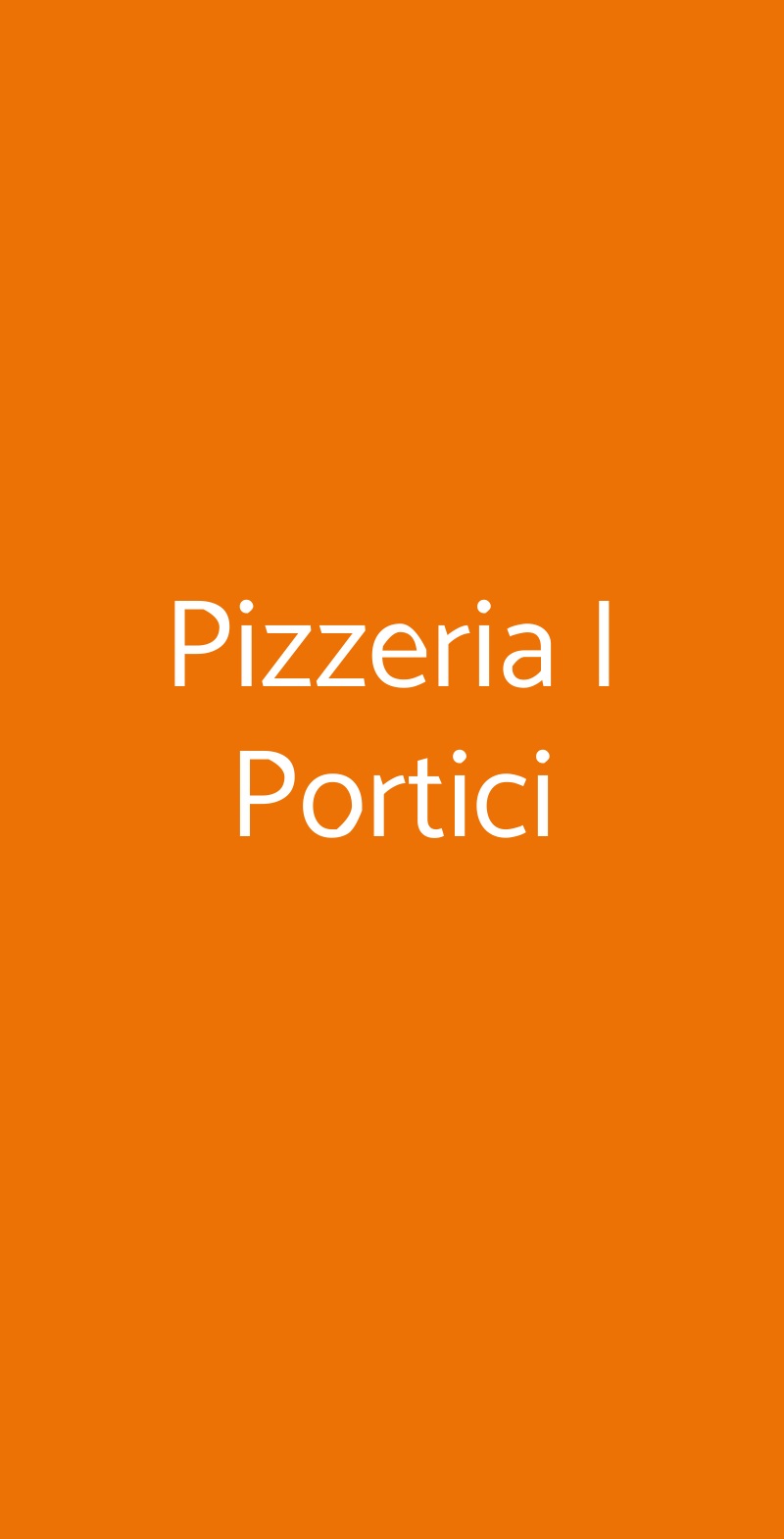 Pizzeria I Portici Modena menù 1 pagina
