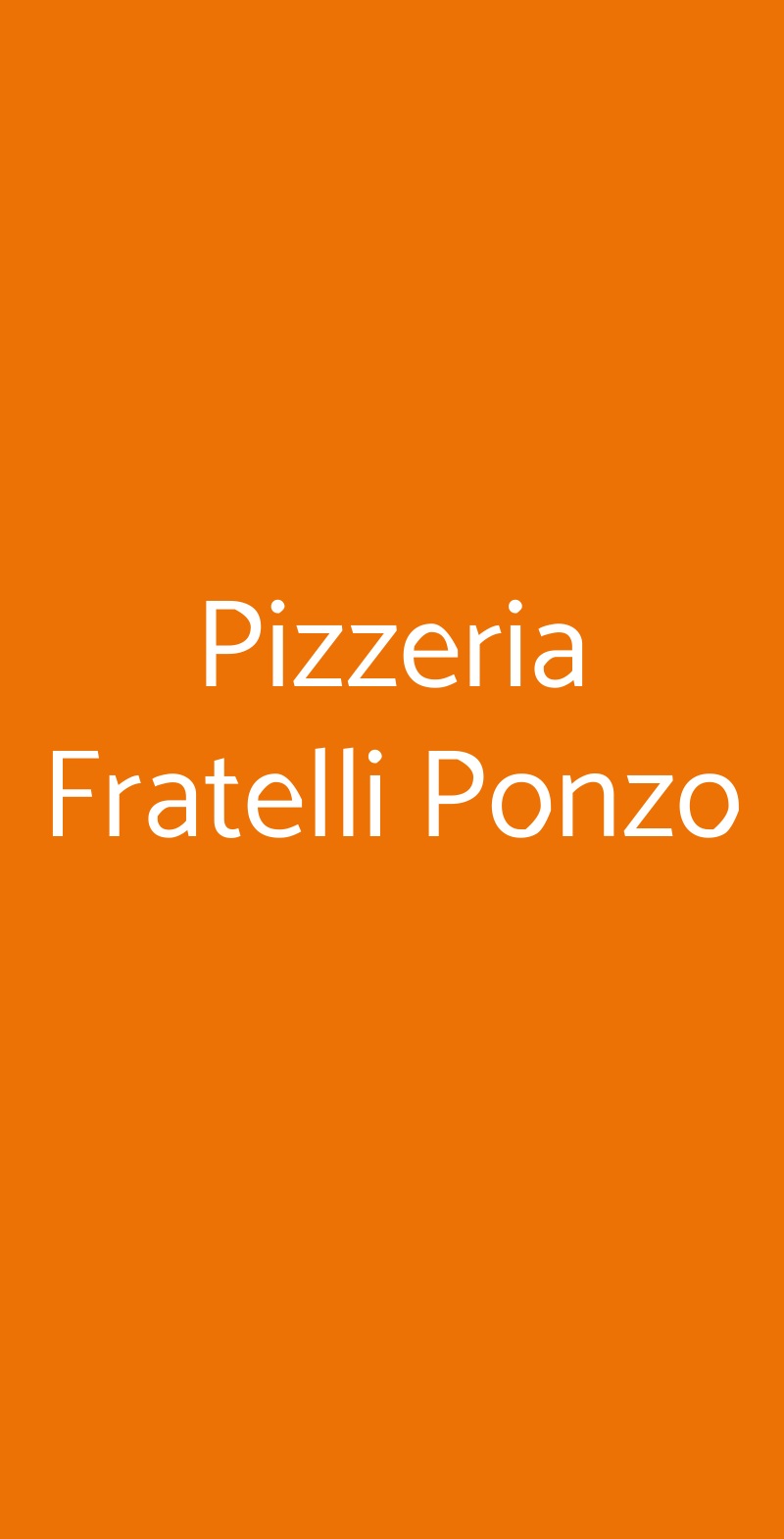Pizzeria Fratelli Ponzo Nichelino menù 1 pagina