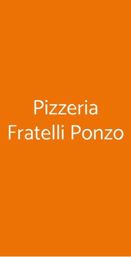 Pizzeria Fratelli Ponzo, Nichelino