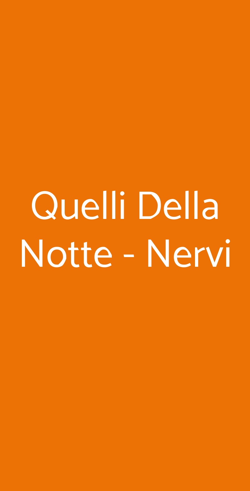 Quelli Della Notte - Nervi Genova menù 1 pagina