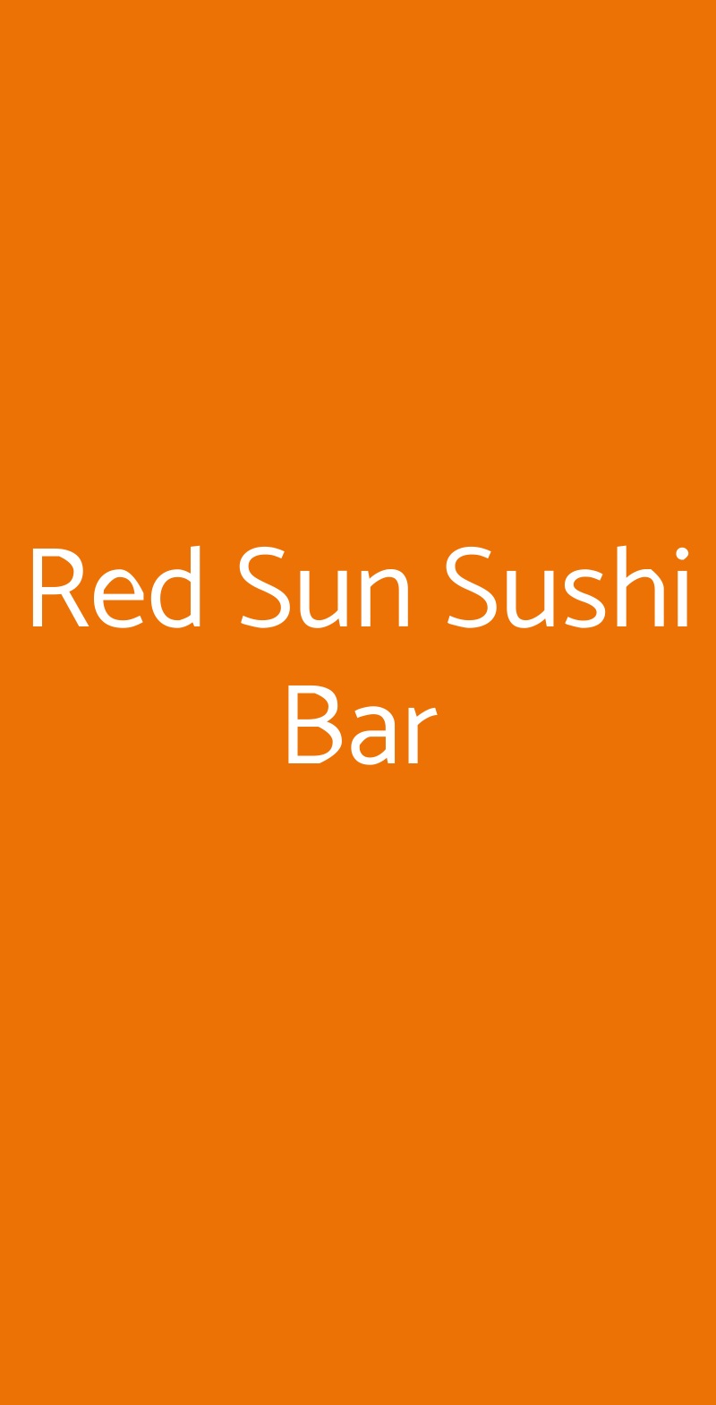 Red Sun Sushi Bar Roma menù 1 pagina