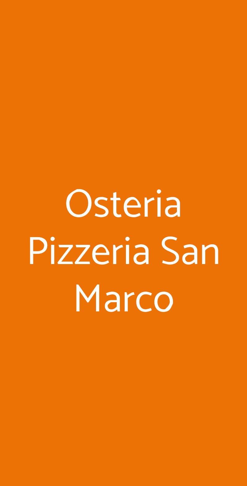 Osteria Pizzeria San Marco Tradate menù 1 pagina