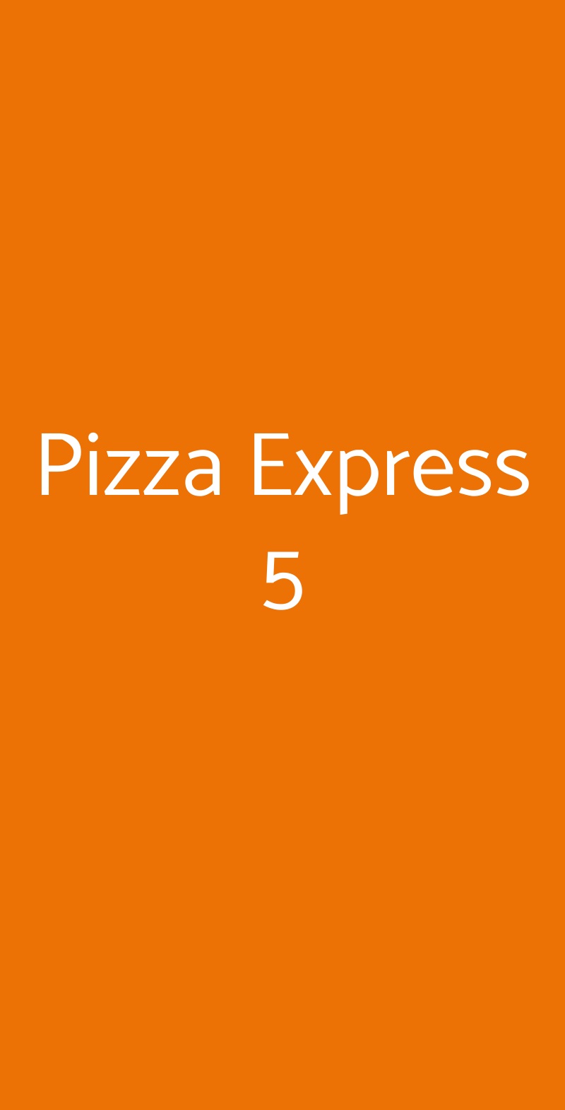 Pizza Express 5 Bologna menù 1 pagina
