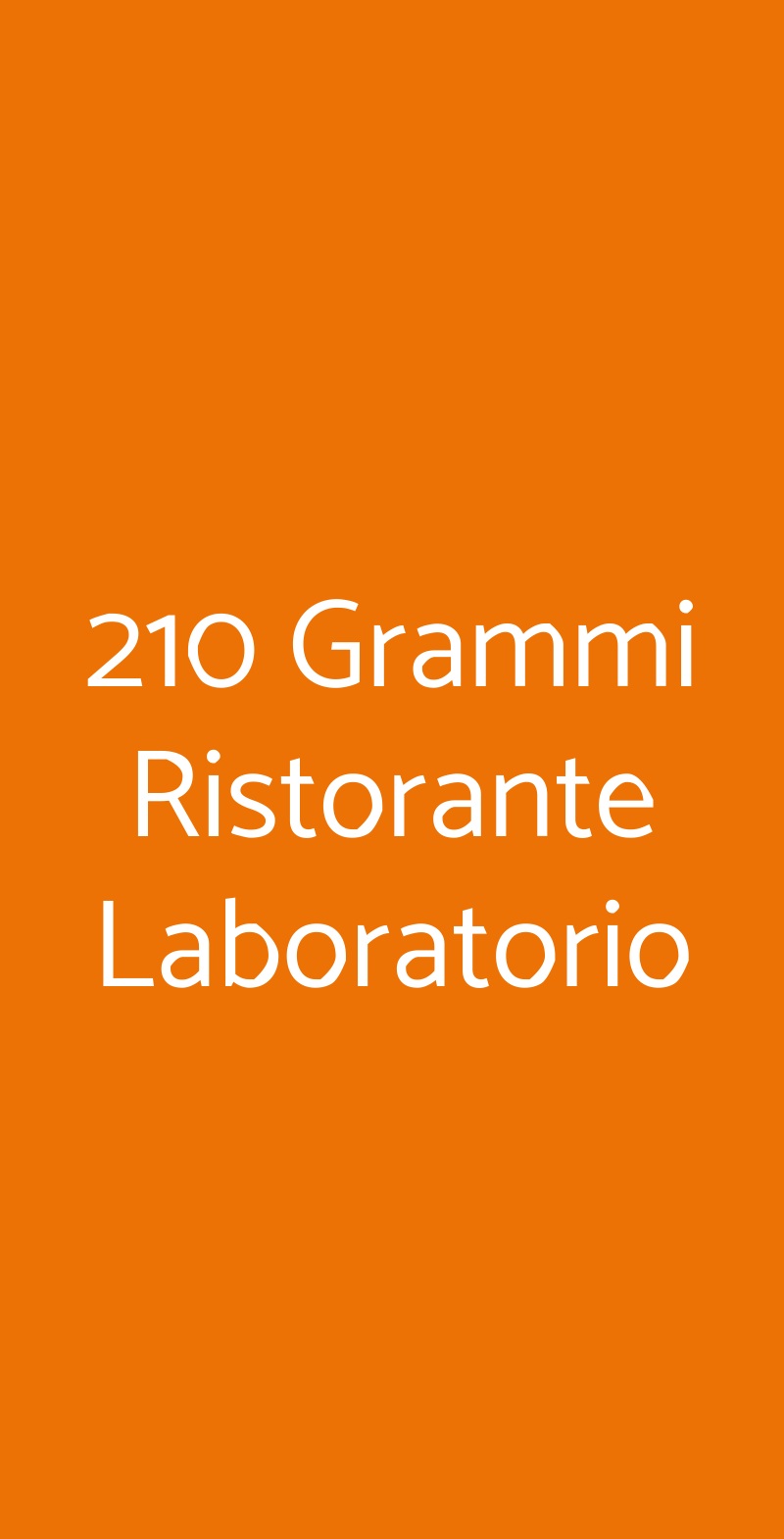 210 Grammi Ristorante Laboratorio Trapani menù 1 pagina