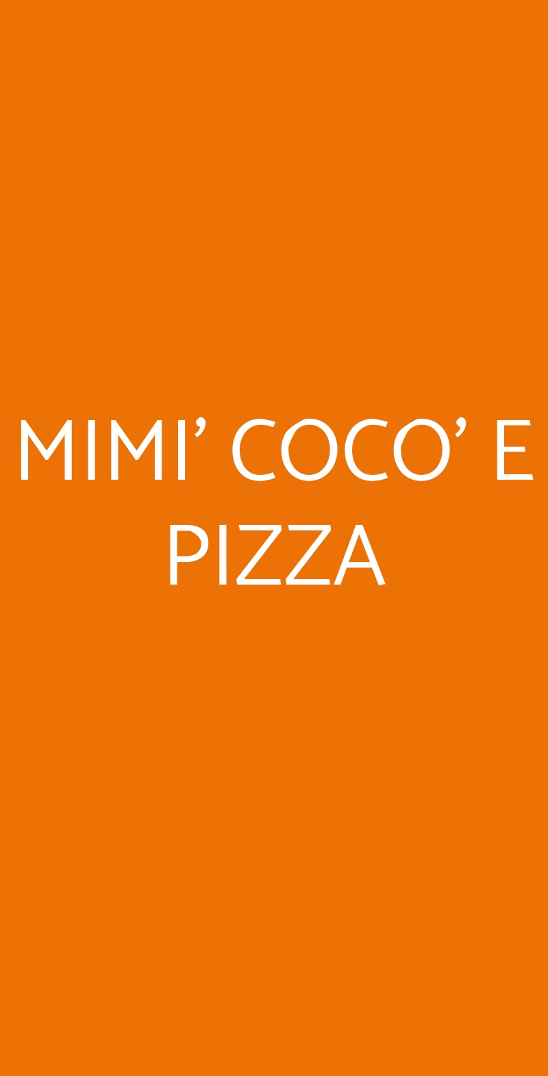 MIMI' COCO' E PIZZA Roma menù 1 pagina