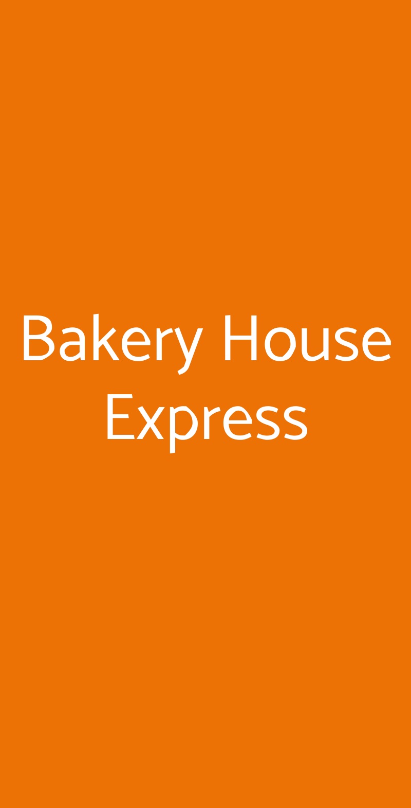 Bakery House Express Roma menù 1 pagina