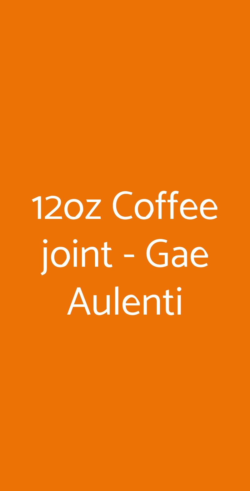 12oz Coffee joint  Milano menù 1 pagina