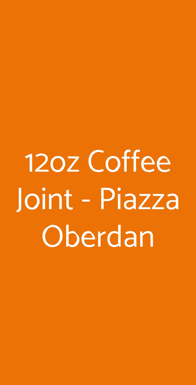 12oz Coffee Joint - Piazza Oberdan Milano menù 1 pagina
