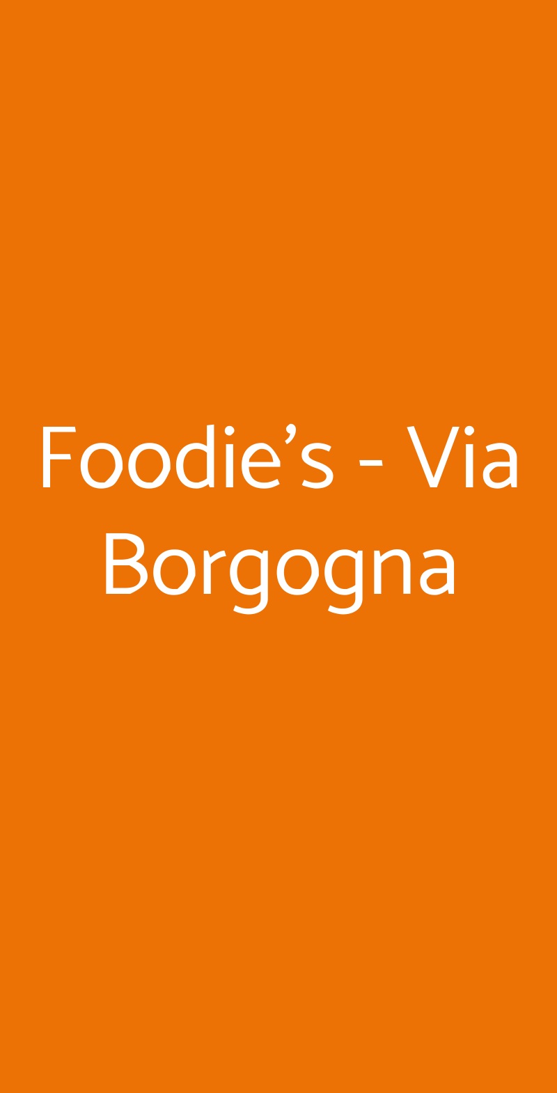 Foodie's - Via Borgogna Milano menù 1 pagina
