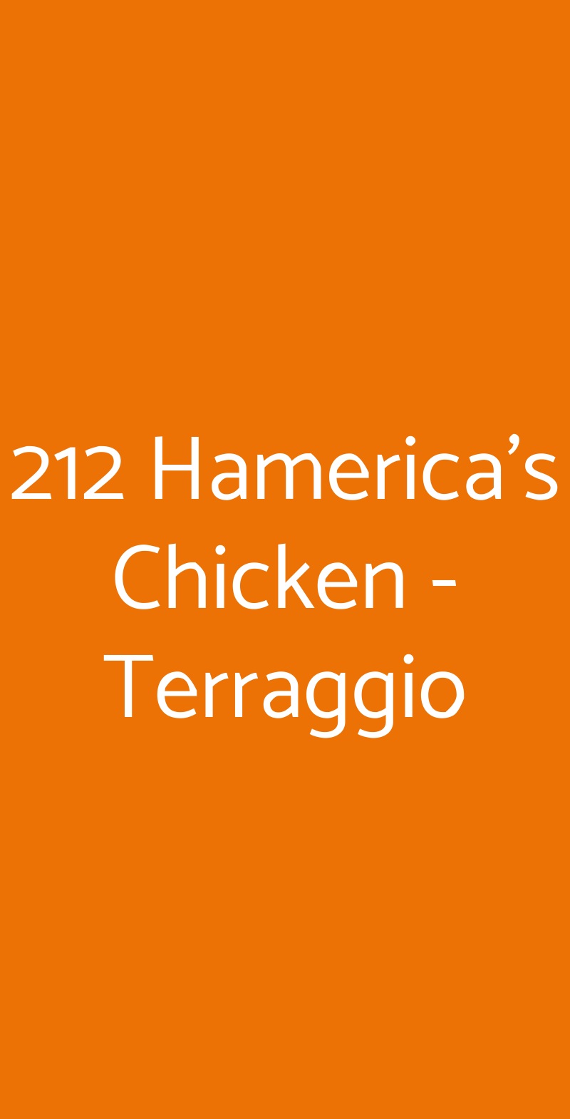 212 Hamerica's Chicken - Terraggio Milano menù 1 pagina
