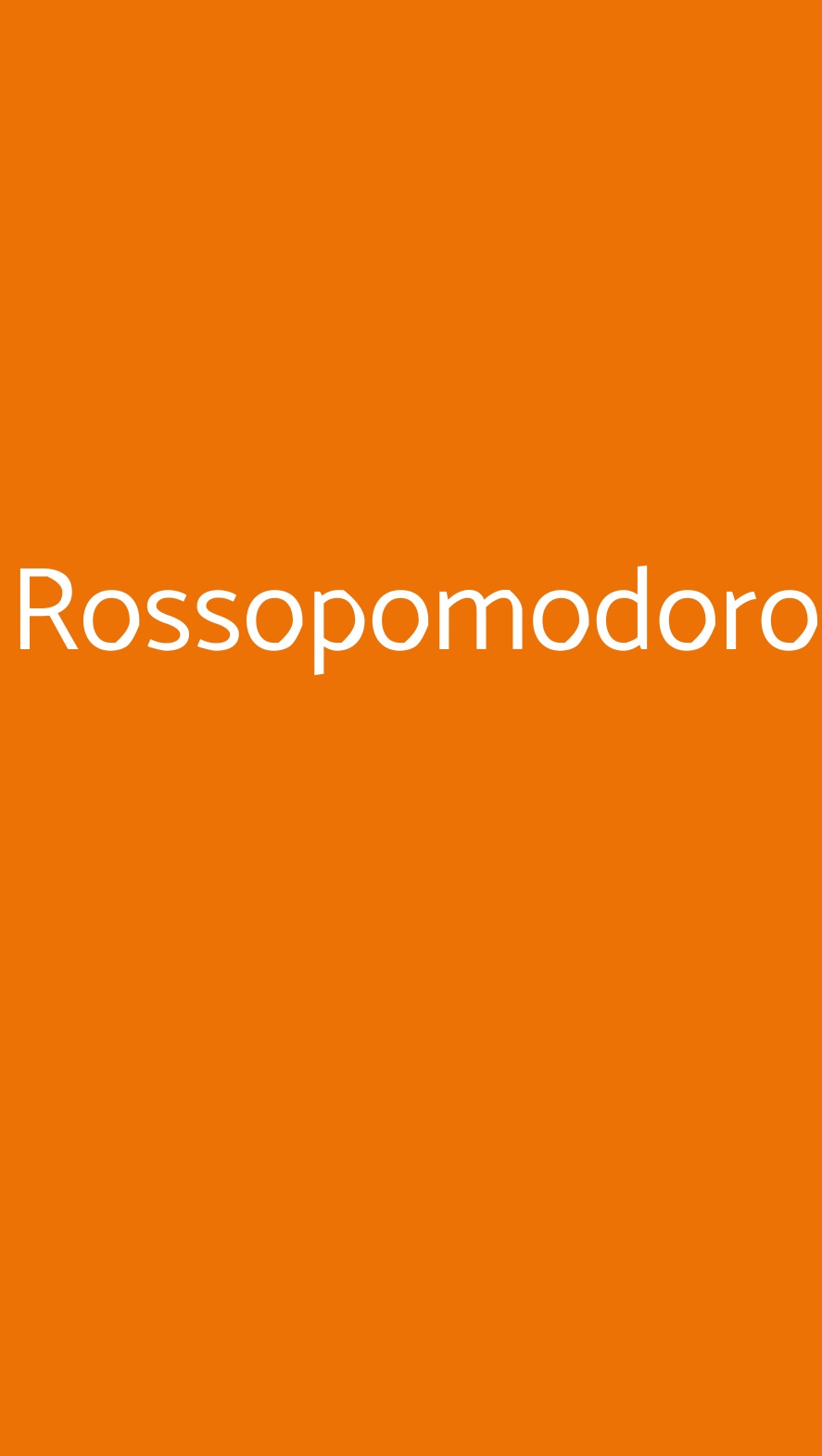 Rossopomodoro Roma menù 1 pagina