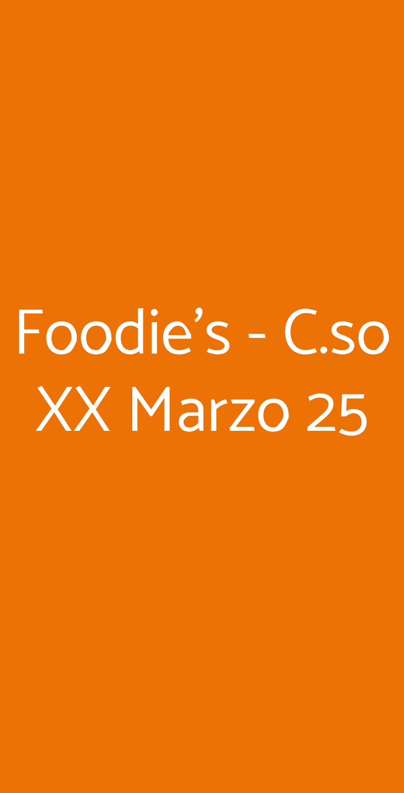 Foodie's - C.so XX Marzo 25 Milano menù 1 pagina