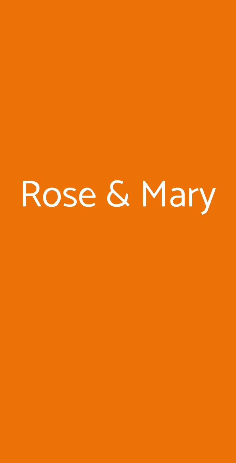 Rose & Mary Milano menù 1 pagina