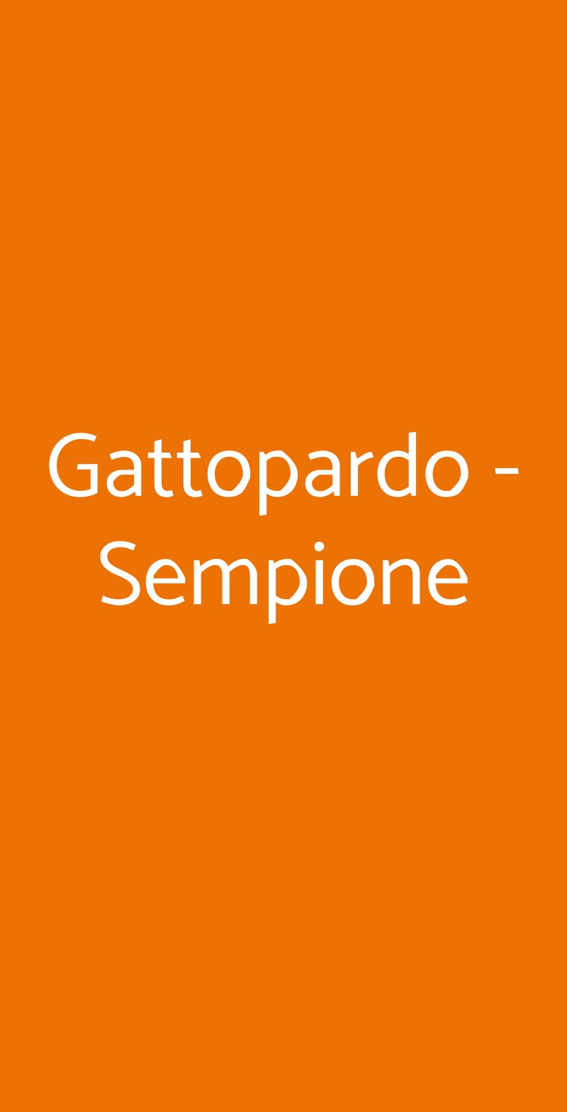 Gattopardo - Sempione Milano menù 1 pagina