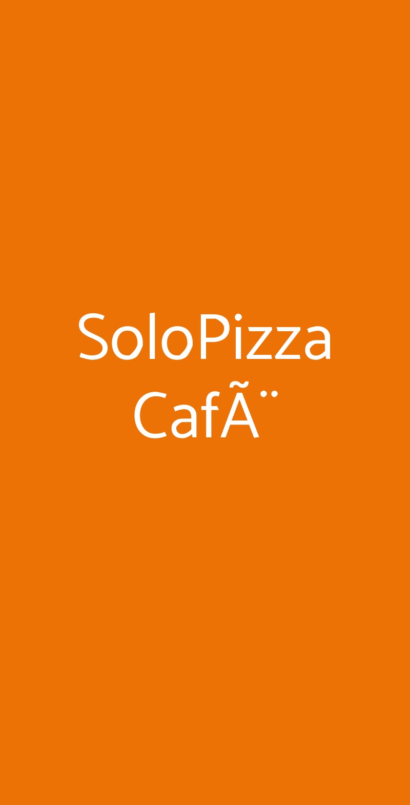 SoloPizza CafÃ¨ Milano menù 1 pagina