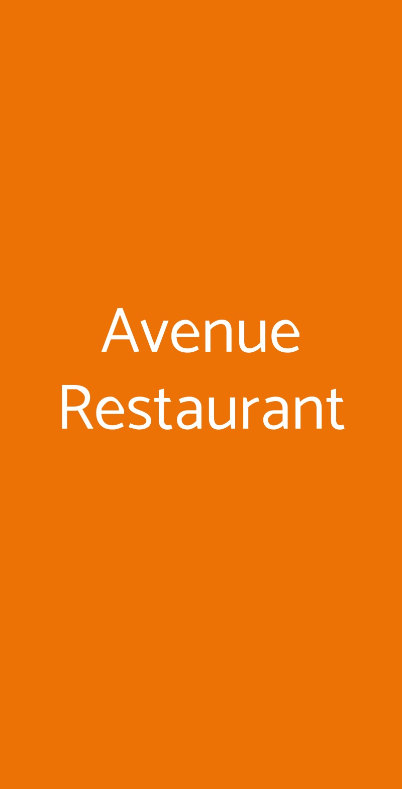 Avenue Restaurant Trana menù 1 pagina