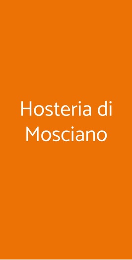 Hosteria Di Mosciano, Scandicci