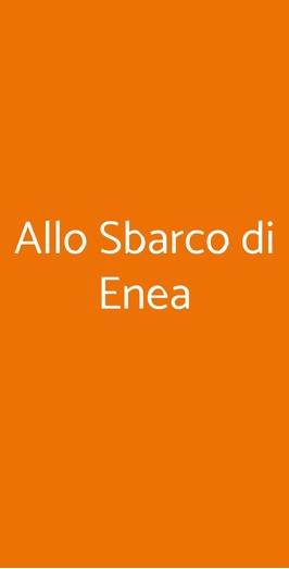 Allo Sbarco Di Enea